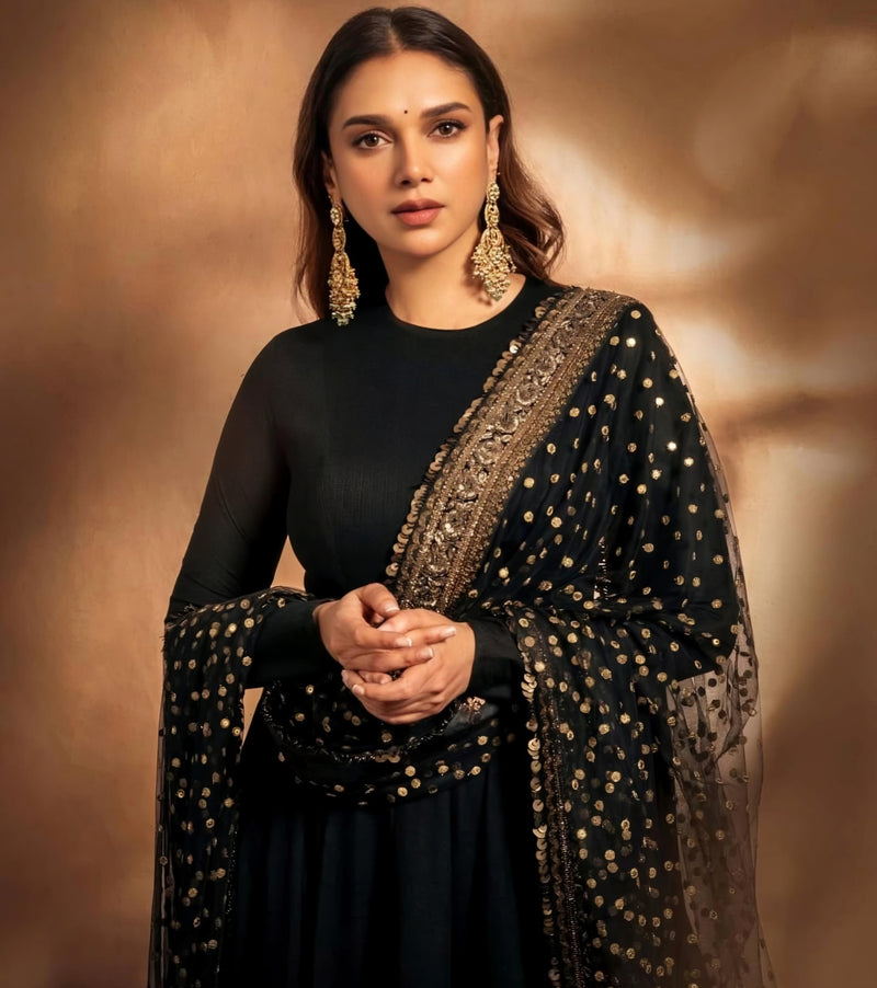 Alia's Premium Black Anarkali Suit Set