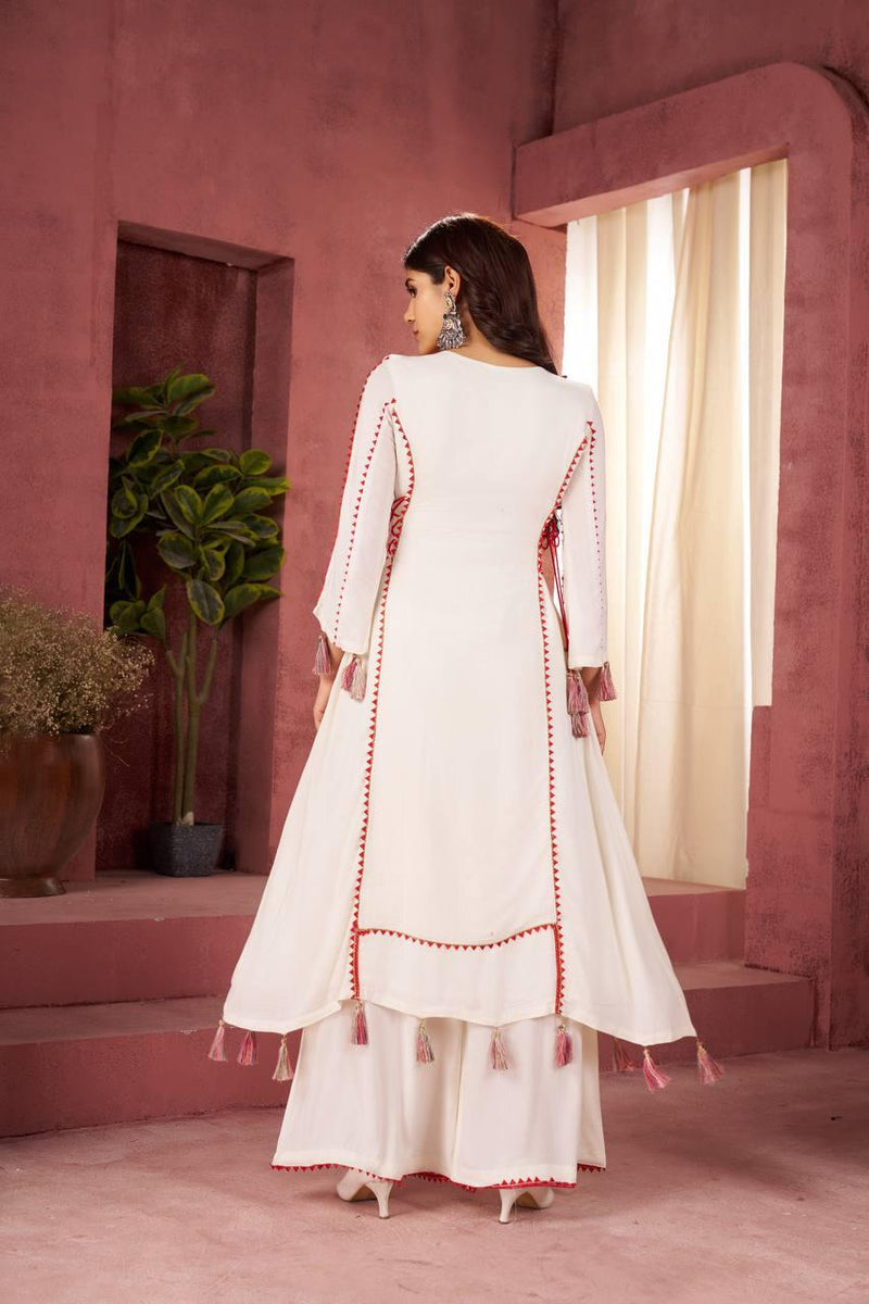 Ethnic Cord Set with Palazzo – Thread & Mirror Embroidery