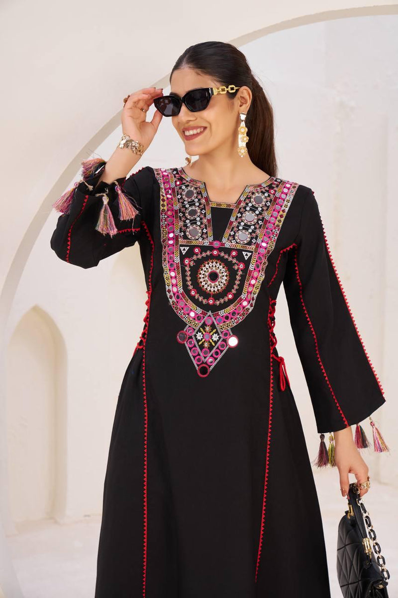 Ethnic Cord Set with Palazzo – Thread & Mirror Embroidery